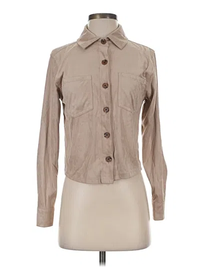 Pre-owned Hippie Rose Long Sleeve Blouse In Tan