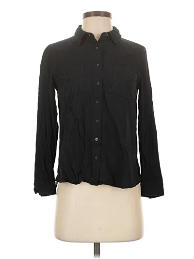 Pre-owned Hippie Rose Long Sleeve Button Down Shirt In Black