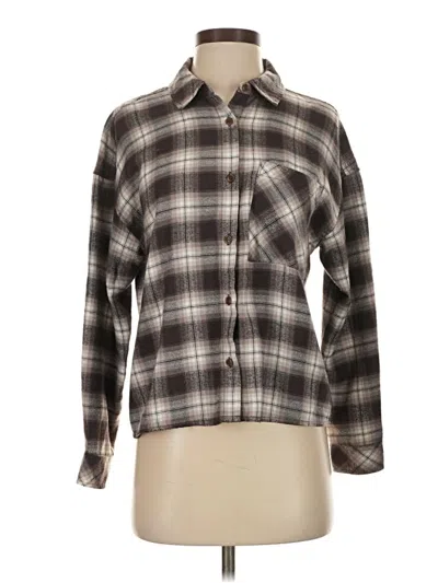 Pre-owned Hippie Rose Long Sleeve Button Down Shirt In Gray