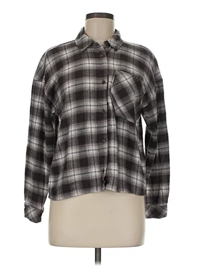 Pre-owned Hippie Rose Long Sleeve Button Down Shirt In Gray