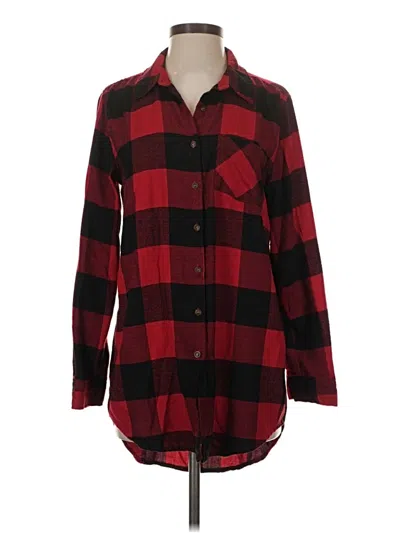 Pre-owned Hippie Rose Long Sleeve Button Down Shirt In Red