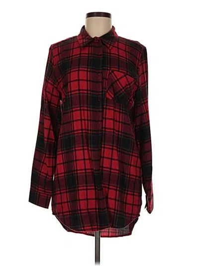 Pre-owned Hippie Rose Long Sleeve Button Down Shirt In Red