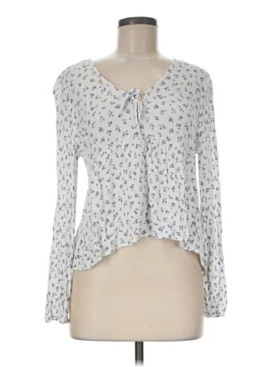 Pre-owned Hippie Rose Long Sleeve Henley Shirt In Ivory