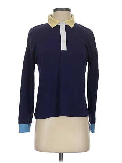 Pre-owned Hippie Rose Long Sleeve Polo Shirt In Blue