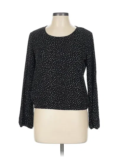 Pre-owned Hippie Rose Long Sleeve Top Black Square Neckline Tops