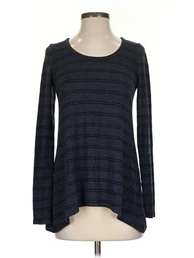 Pre-owned Hippie Rose Long Sleeve Top Blue Boatneck Tops