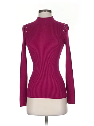 Pre-owned Hippie Rose Long Sleeve Top Burgundy Turtleneck Tops