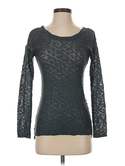 Pre-owned Hippie Rose Long Sleeve Top Gray Boatneck Tops