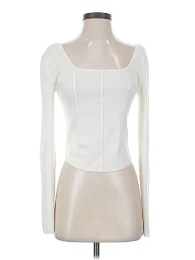 Pre-owned Hippie Rose Long Sleeve Top Ivory Square Neckline Tops