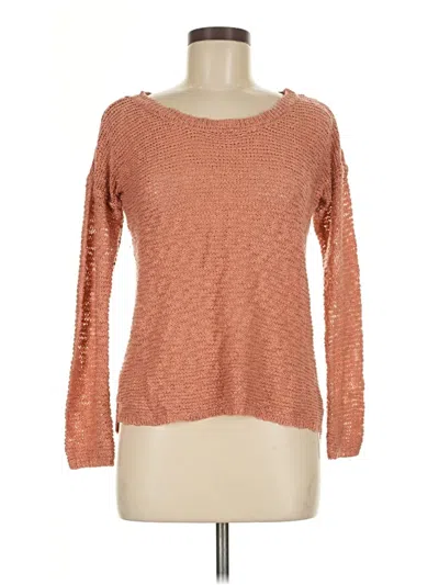 Pre-owned Hippie Rose Long Sleeve Top Orange Boatneck Tops