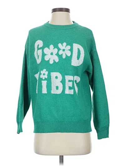 Pre-owned Hippie Rose Pullover Sweater In Green