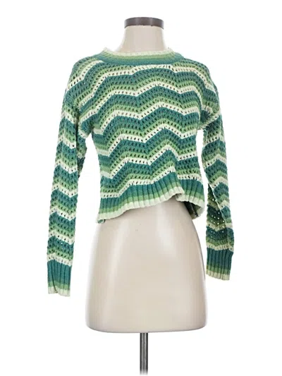 Pre-owned Hippie Rose Pullover Sweater In Green