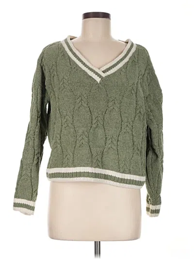 Pre-owned Hippie Rose Pullover Sweater In Green