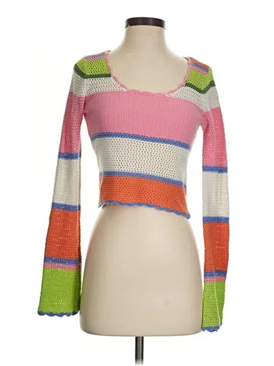 Pre-owned Hippie Rose Pullover Sweater In Pink