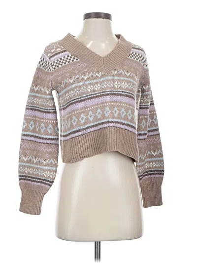 Pre-owned Hippie Rose Pullover Sweater In Tan