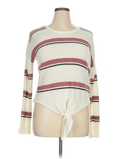 Pre-owned Hippie Rose Pullover Sweater In White