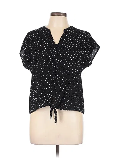 Pre-owned Hippie Rose Short Sleeve Blouse In Black