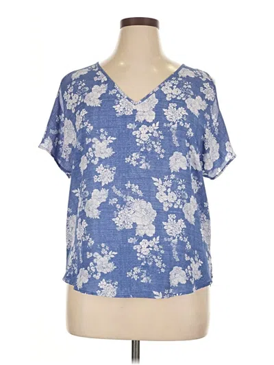 Pre-owned Hippie Rose Short Sleeve Blouse In Blue