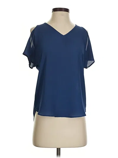 Pre-owned Hippie Rose Short Sleeve Blouse In Blue