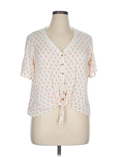 Pre-owned Hippie Rose Short Sleeve Blouse In Orange
