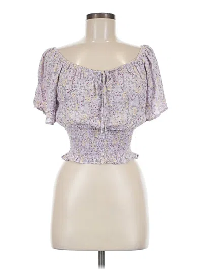 Pre-owned Hippie Rose Short Sleeve Blouse In Purple