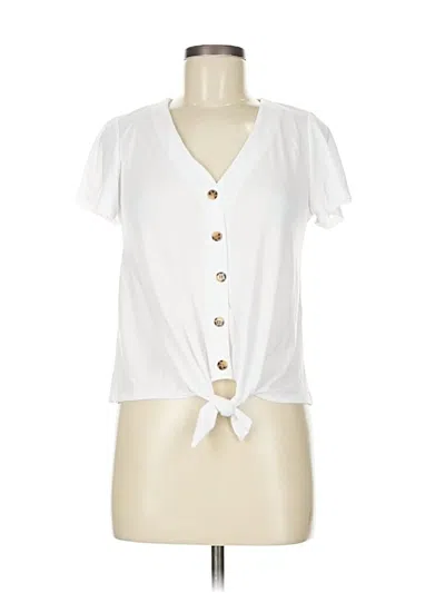 Pre-owned Hippie Rose Short Sleeve Blouse In White
