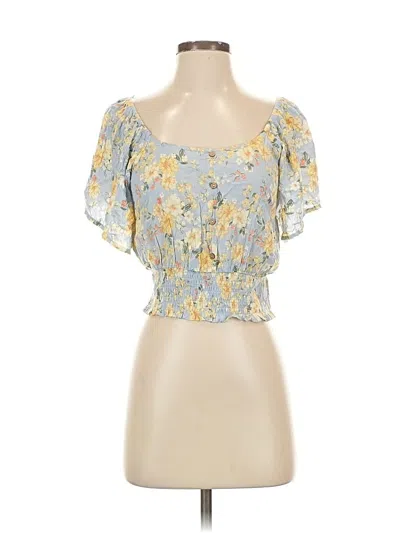 Pre-owned Hippie Rose Short Sleeve Blouse In Yellow