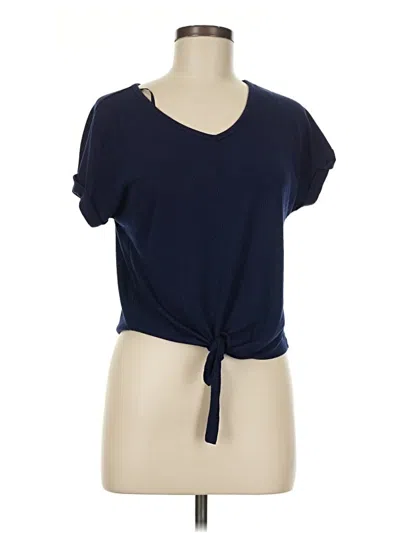 Pre-owned Hippie Rose Short Sleeve Top Blue Keyhole Neckline Tops