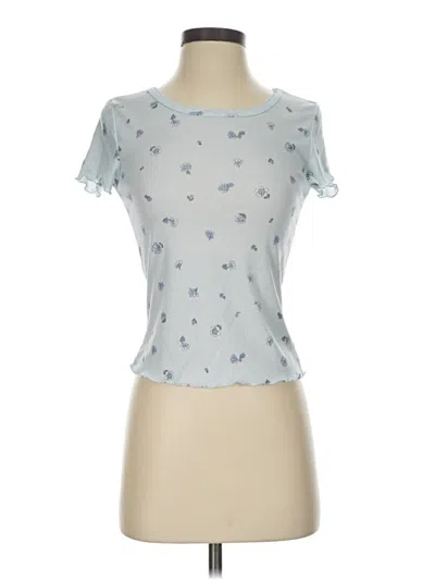 Pre-owned Hippie Rose Short Sleeve Top Blue Sweetheart Neckline Tops