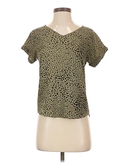 Pre-owned Hippie Rose Short Sleeve Top Gold V-neck Tops