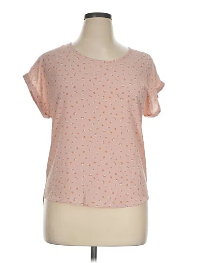 Pre-owned Hippie Rose Short Sleeve Top Pink Scoop Neck Tops