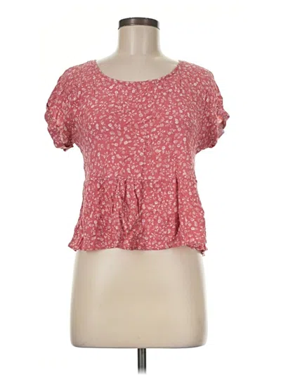 Pre-owned Hippie Rose Short Sleeve Top Pink Sweetheart Neckline Tops