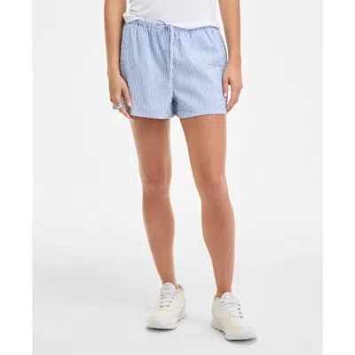 Hippie Rose Shorts Womens Juniors Blue Stripe Drawstring Waist Casual Pall501