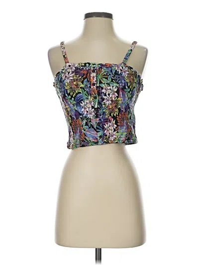 Hippie Rose Sleeveless Top Purple Strapless Neckline Tops In Multi