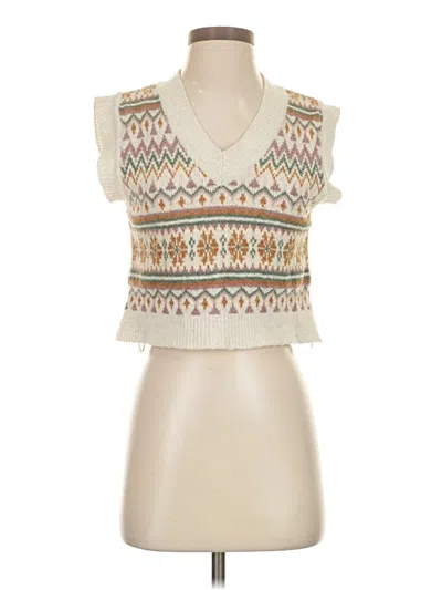 Pre-owned Hippie Rose Sweater Vest In Ivory