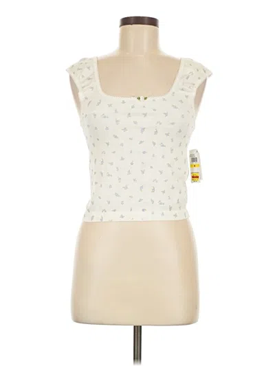 Pre-owned Hippie Rose Tank Top Ivory Sweetheart Neckline Tops