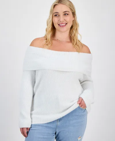HIPPIE ROSE TRENDY PLUS SIZE OFF-THE-SHOULDER SWEATER