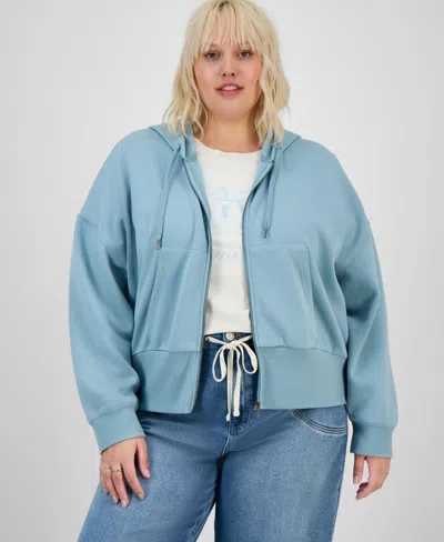Hippie Rose Trendy Plus Zip-front Hoodie