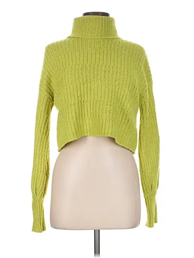 Pre-owned Hippie Rose Turtleneck Sweater In Green