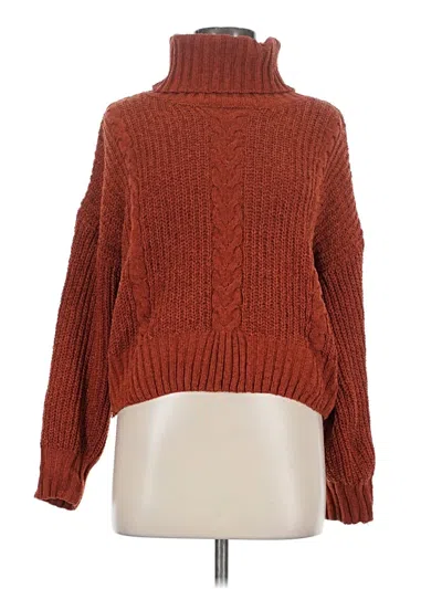 Pre-owned Hippie Rose Turtleneck Sweater In Orange