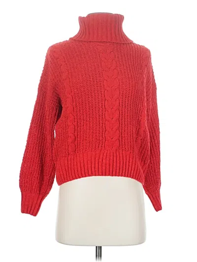 Pre-owned Hippie Rose Turtleneck Sweater In Red