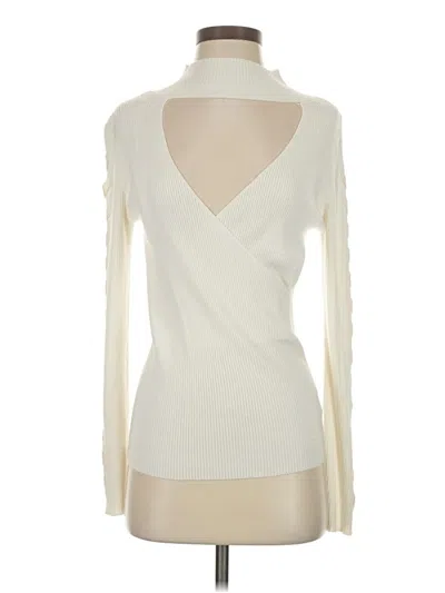 Pre-owned Hippie Rose Turtleneck Sweater In White