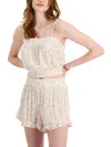 Hippie Rose Womens Smocked Floral Tank Top In Multi