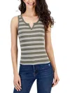 Hippie Rose Womens Striped Ribbed Tank Top In Multi