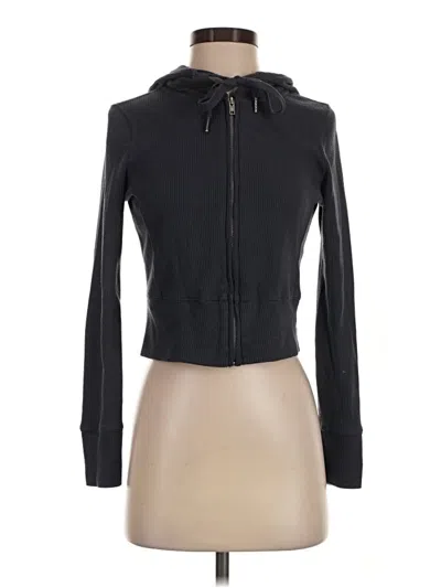 Pre-owned Hippie Rose Zip Up Hoodie In Black