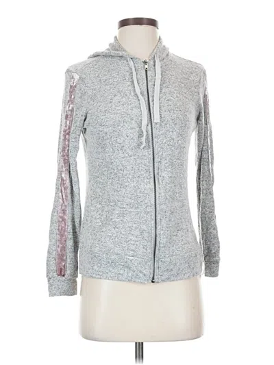 Pre-owned Hippie Rose Zip Up Hoodie In Gray