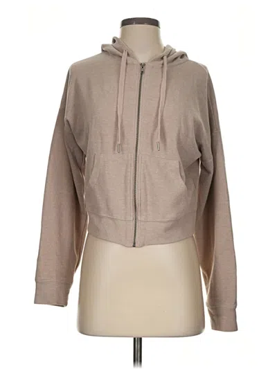 Pre-owned Hippie Rose Zip Up Hoodie In Tan