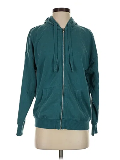 Pre-owned Hippie Rose Zip Up Hoodie In Teal