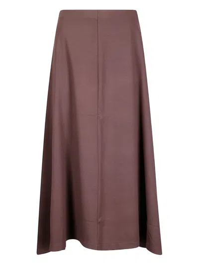 Hira A-line Midi Skirt In Brown