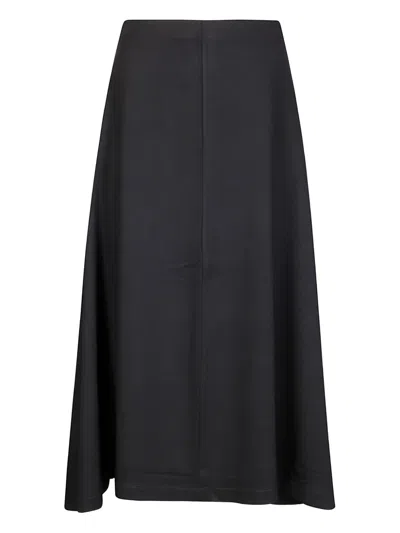 Hira Asymmetrical-hem Midi Skirt In Black